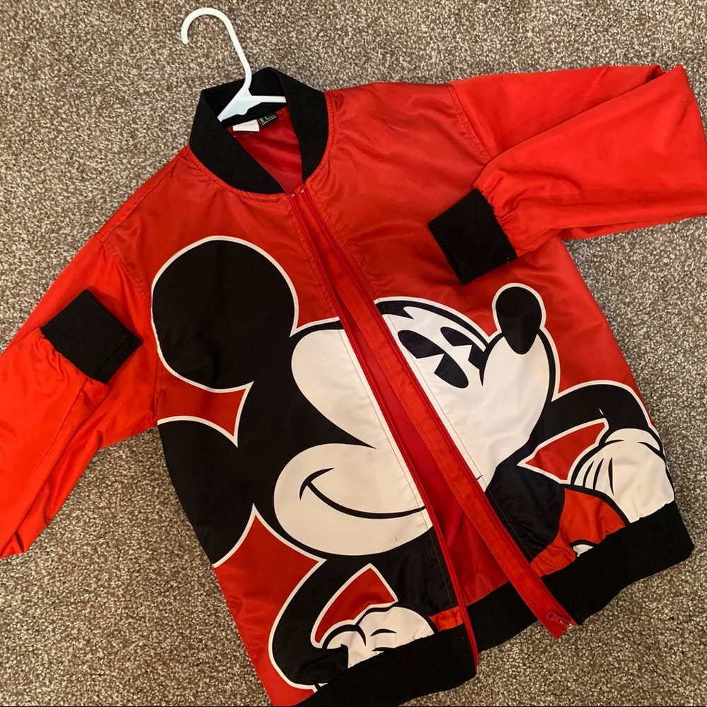 Red Desney print bomber